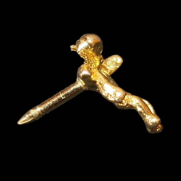 Cherub Tie Tack Gold-tone 1/2" Angel Church Religious Formal Office Career Gift - Picture 5 of 7